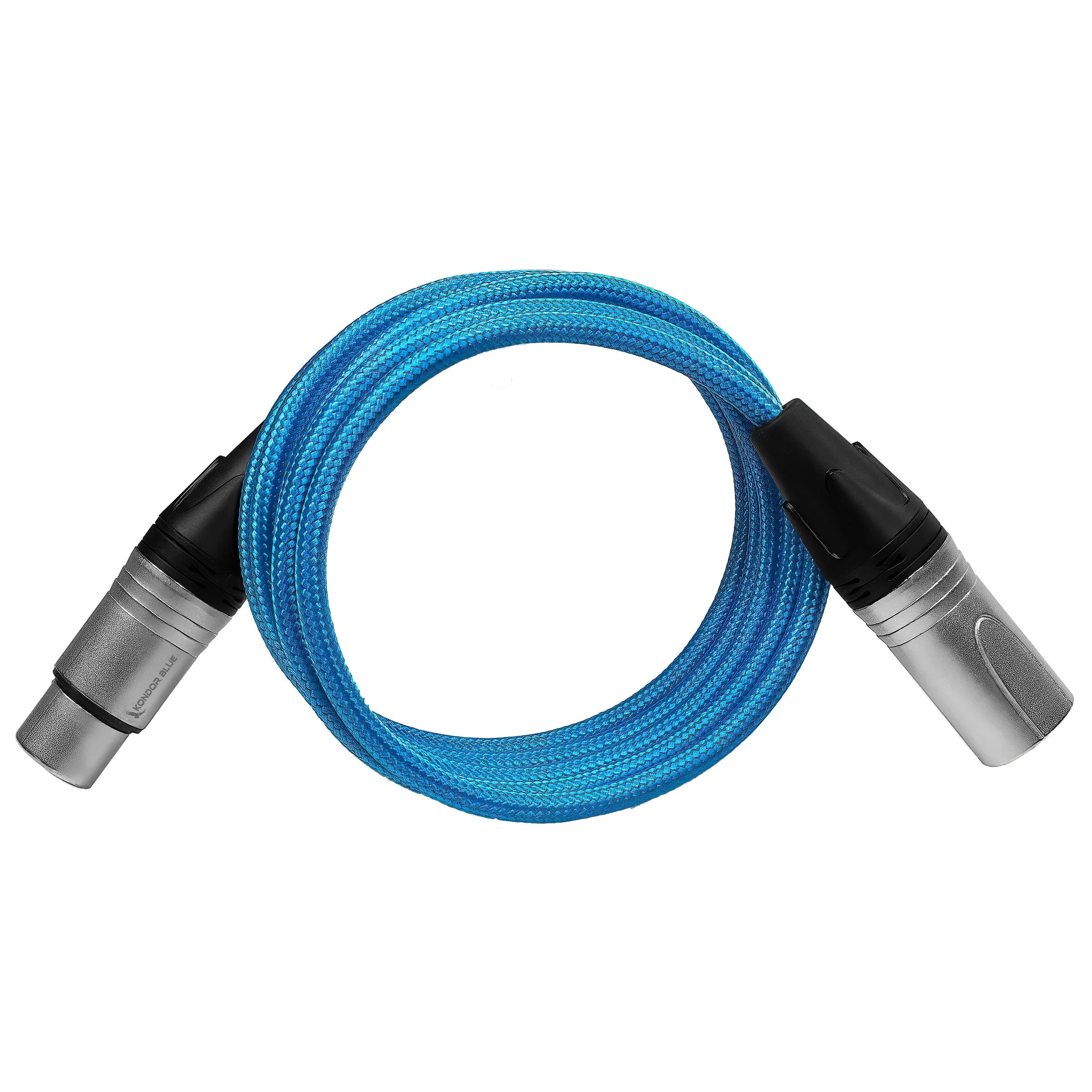 Kondor Blue Professional XLR Audio Cable (Male to Female, 5ft / 10ft / 25ft, Braided)