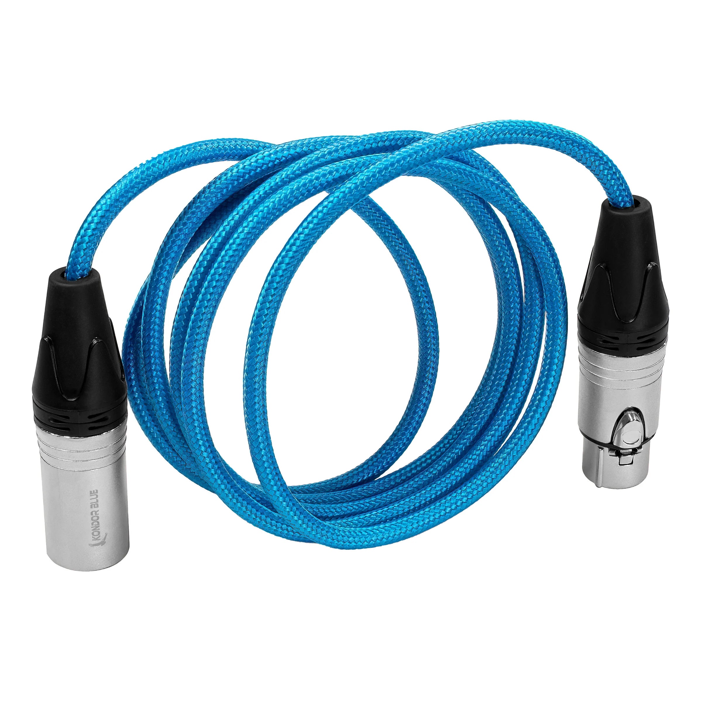 Kondor Blue Professional XLR Audio Cable (Male to Female, 5ft / 10ft / 25ft, Braided)