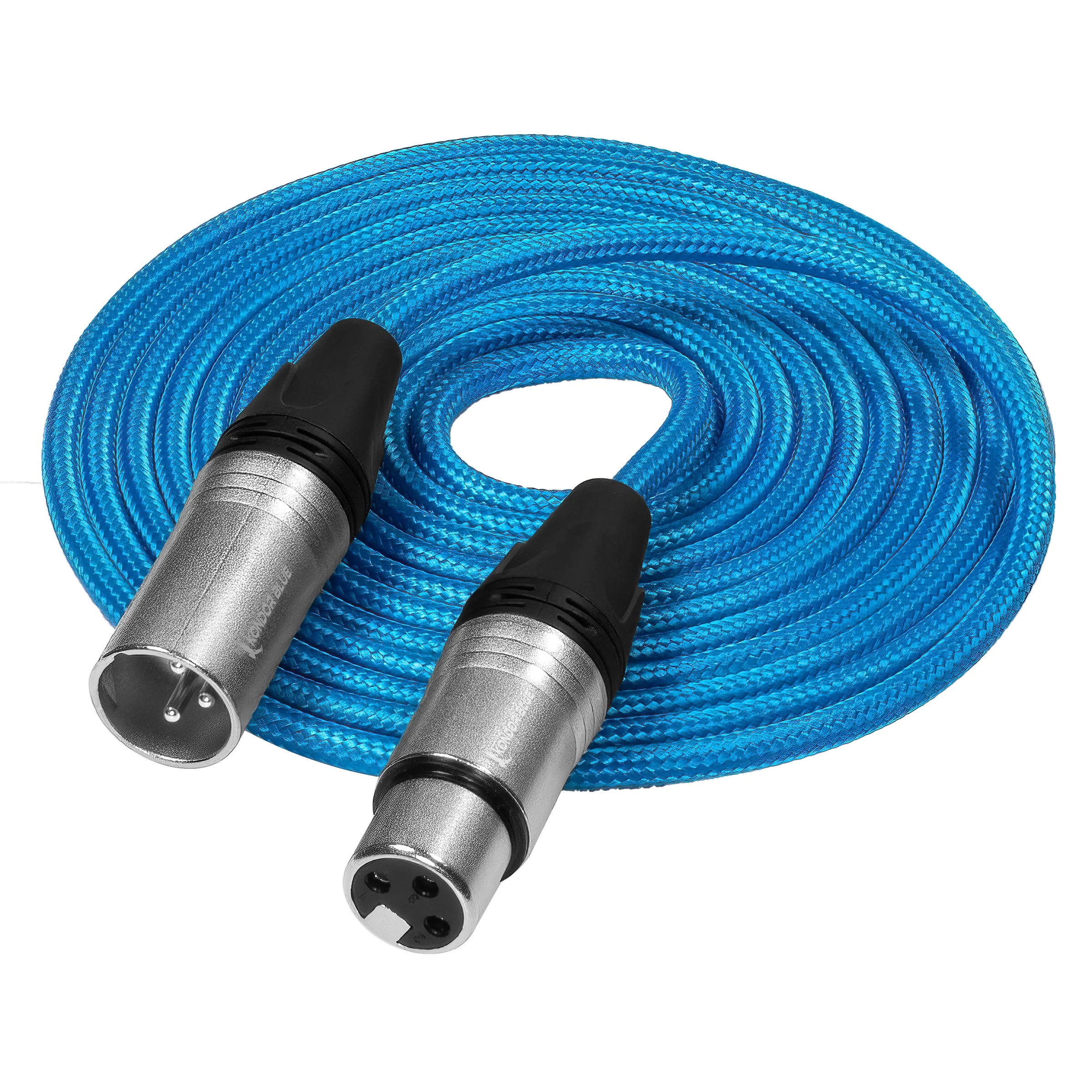 Kondor Blue Professional XLR Audio Cable (Male to Female, 5ft / 10ft / 25ft, Braided)