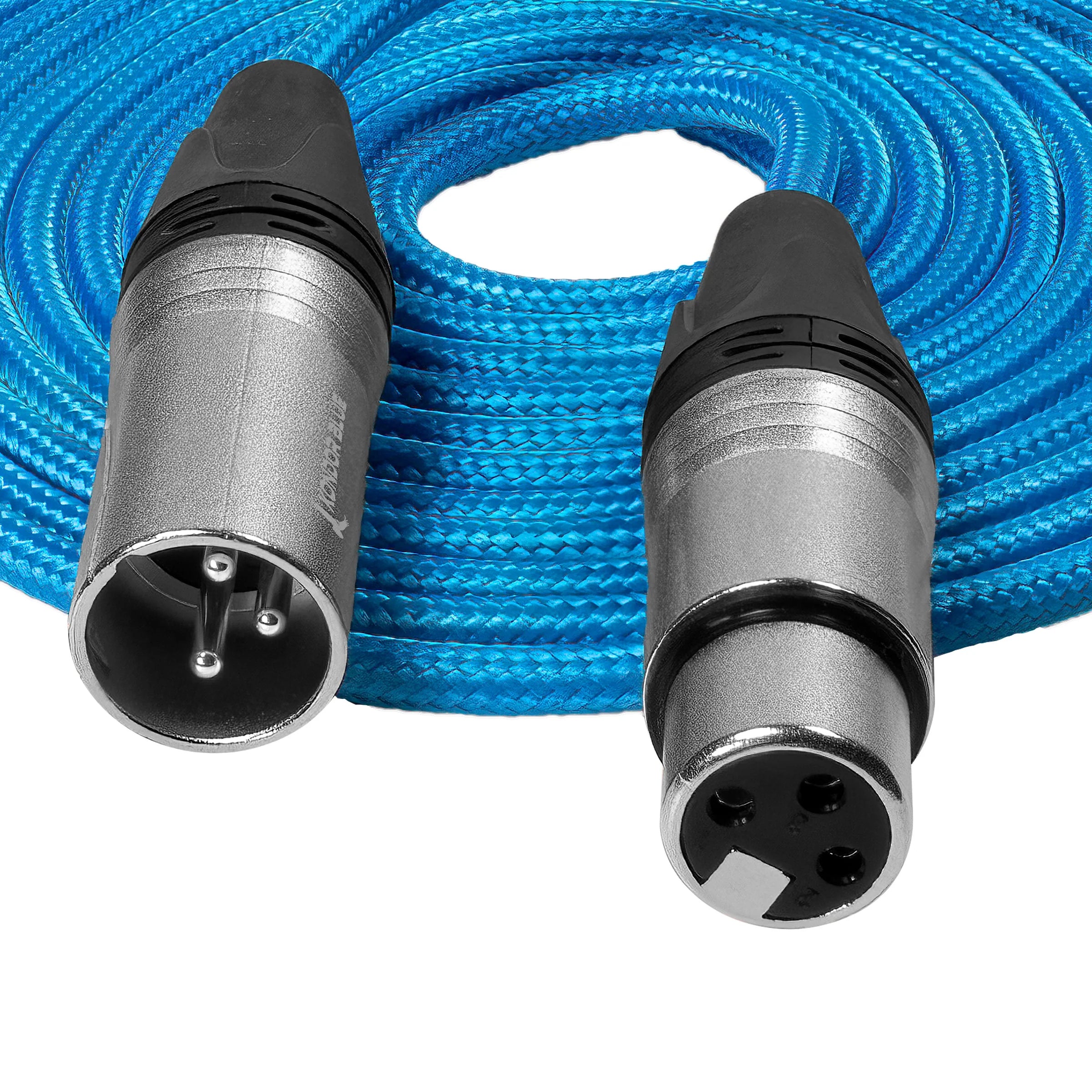 Kondor Blue Professional XLR Audio Cable (Male to Female, 5ft / 10ft / 25ft, Braided)