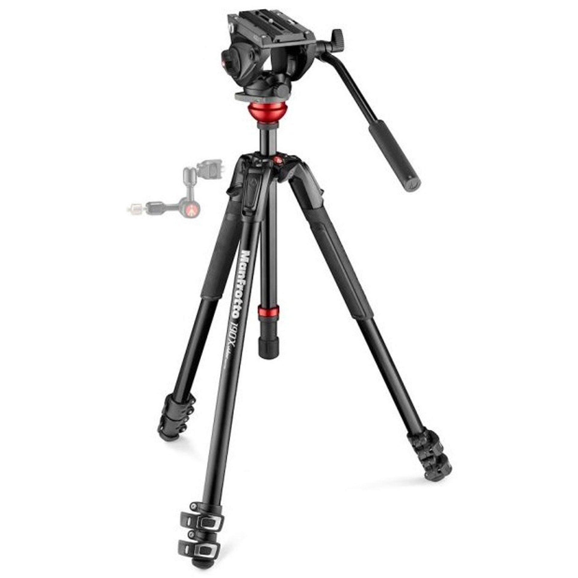 Manfrotto 500 Fluid Video Head Flat Base with 190X Video Alu Tripod
