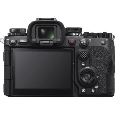 Black camera body with control buttons on a white background