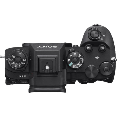 Sony camera body with control dials on a white background