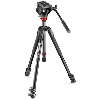 Manfrotto 500 Fluid Video Head Flat Base with 190X Video Alu Tripod