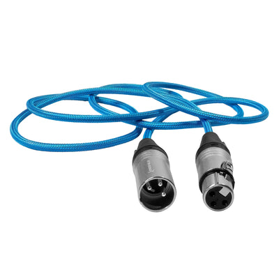 Kondor Blue Professional XLR Audio Cable (Male to Female, 5ft / 10ft / 25ft, Braided)