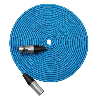 Kondor Blue Professional XLR Audio Cable (Male to Female, 5ft / 10ft / 25ft, Braided)