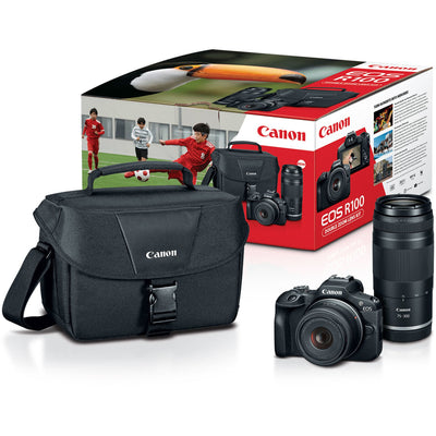 Canon EOS R100 Mirrorless Camera with RF-S 18-45mm F4.5-6.3 IS STM and RF 75-300mm F4-5.6 Lenses - 6052C111